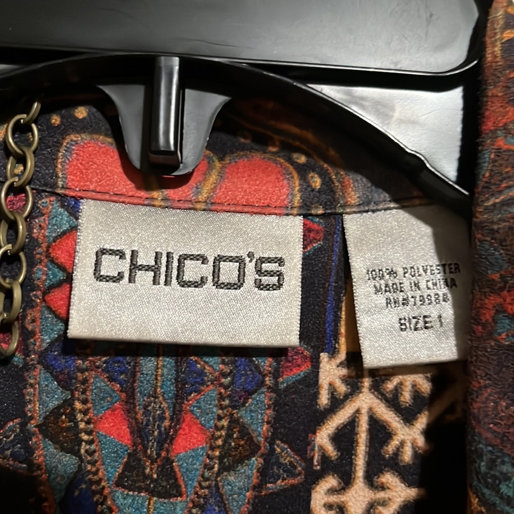 Vintage Chico’s Patchwork Button Up Jacket - Size… - image 3